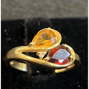 Toi Et Moi Citrine And Garnet Ring