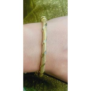 Oval Twist Bangle Bracelet