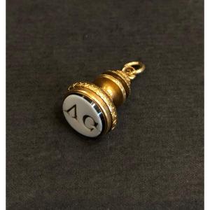 Agate Initial Pendant 