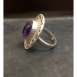 Amethyst Cabochon Ring