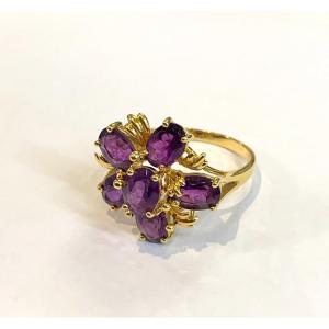 Amethyst Flower Ring