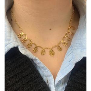 Gold Drapery Necklace