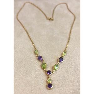 Amethyst And Peridot Necklace