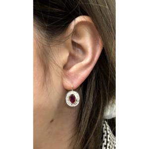 Ruby And Diamond Earrings