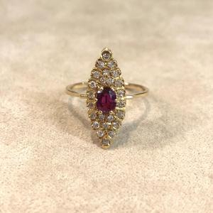 Marquise Ruby And Diamond Ring