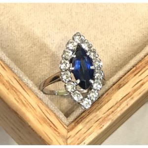 Marquise Sapphire And Diamond Ring