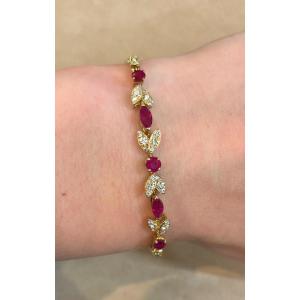 Gold, Ruby And Diamond Bracelet 