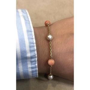 Pearl And Coral Bracelet