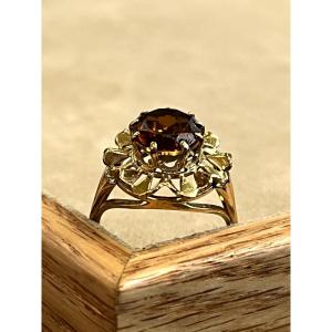 Citrine Flower Ring