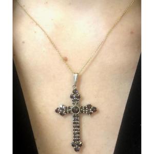 Garnet Cross Pendant