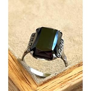 Hematite And Marcasite Ring 