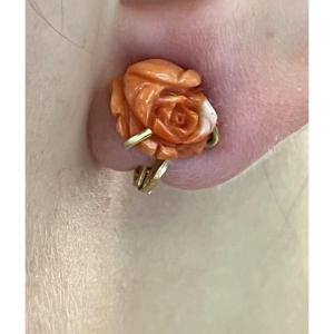 Coral Flower Earrings 