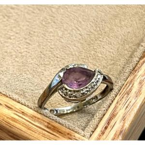 Amethyst Drop Ring 