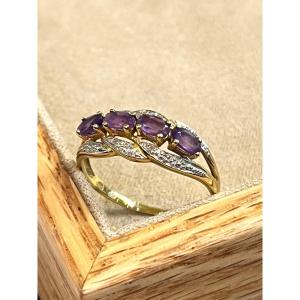 Amethyst And Diamond Ring