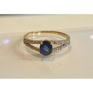 Sapphire And Diamond Solitaire Ring