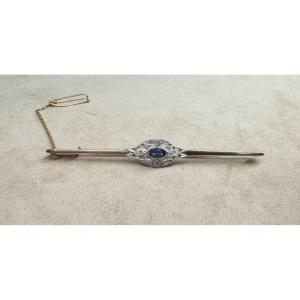 Art Deco Sapphire And Rose Diamond Hair Clip