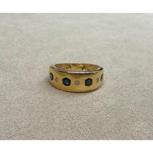 Sapphire And Diamond Band Ring