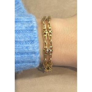 Two-line Olive Mesh Bracelet