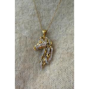 Diamond Horse Pendant