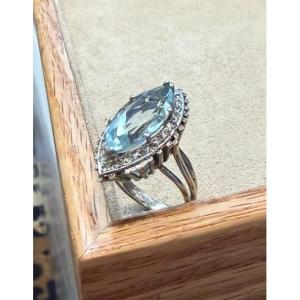 Aquamarine Marquise Ring