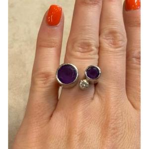Amethyst And Diamond Ring