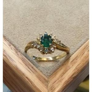 Emerald And Diamond Ring
