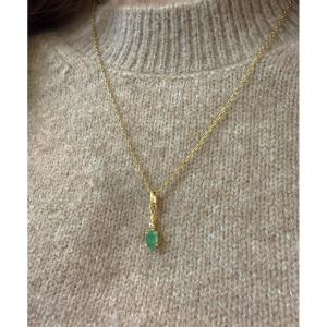 Emerald And Diamond Pendant