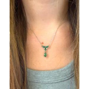 Emerald And Diamond Necklace