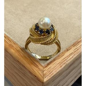 Pearl And Sapphire Ring