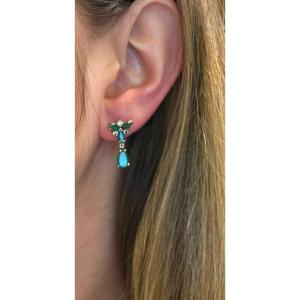 Emerald And Diamond Earrings