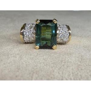 Tourmaline And Diamond Ring