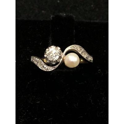 You And Me Diamond Pearl And Diamond Rose Ring