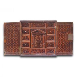 Adige Table Cabinet With Renaissance Figures And Animals. Italian, 17th Century.