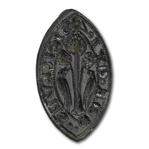 Medieval Bronze Seal Of A Pair Of Birds With A Tree. English, 14th Century.