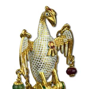 Renaissance Pendant Of The Pelican In Her Piety. Spanish, 16th – 17th Century.