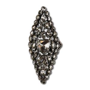 Rose Cut Diamond Ring Decorated With An Allegory Of Love. French, 18th Century.