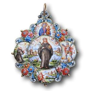 Large Gold And Enamel Pendant, Manner Of Giuseppe Bruno. Sicilian, 17th Century.