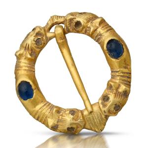 Zoomorphic Ring Brooch With Beast Heads. French Or English, 13th Century.