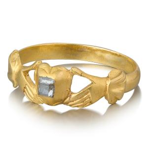Diamond Set Gold Betrothal Ring. Dutch, Mid 17th Century.