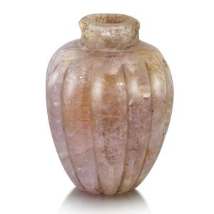 Miniature Lobed Amethyst Vase. Italian, 16th / 17th Century.