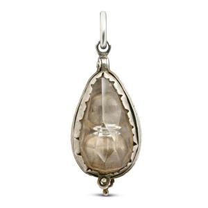 Talismanic Rock Crystal And Silver Crabs’ Eye Pendant. Germany, 17th Century.
