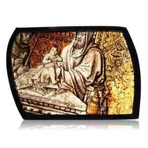 Stained Glass Of The Presentation In The Temple. Low Countries, Circa 1520 A.d.