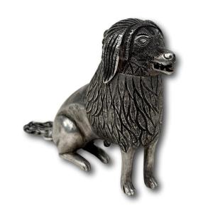 Silver Spice Container In The Form Of A Poodle, 18th Century.