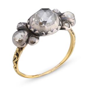 Baroque Rose-cut Diamond And Black Enamel Ring. Western Europe, C.1680–1700. 