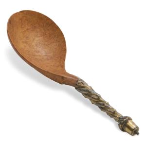 Burr Maple Spoon With Silver-gilt Handle. Swiss Or German, 16th - 17th Century. 