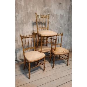 Gilded Wooden Concert Chairs 