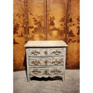 Louis XIV Style Chest Of Drawers In Patinated Walnut, 18th Century 
