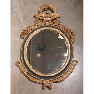 Large Louis XVI Period Barometer Mounted On A Mirror 