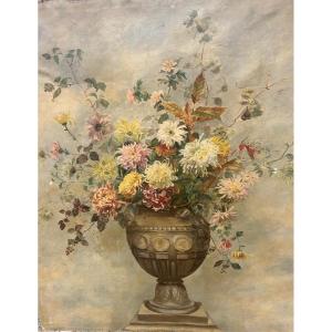 Large Decorative Oil Painting On Canvas, "bouquet Of Flowers"