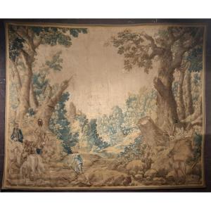 18th Century Aubusson Tapestry Depicting A Hunting Scene On Horseback